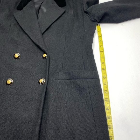 Casual Corner VNT Black Double-Breasted Blazer W 10P Velvet Collar Lined Pockets - Picture 9 of 15